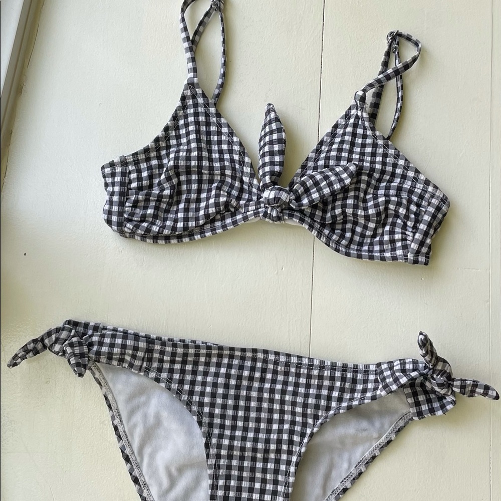 Black and white checkered bikini